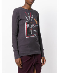 dunkelgraues bedrucktes T-shirt von Etoile Isabel Marant