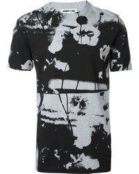 dunkelgraues bedrucktes T-shirt von McQ by Alexander McQueen