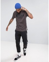 dunkelgraues bedrucktes T-shirt von Asos