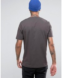 dunkelgraues bedrucktes T-shirt von Asos