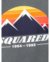 dunkelgraues bedrucktes T-shirt von DSQUARED2