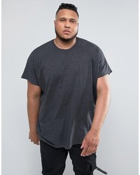 dunkelgraues bedrucktes T-shirt von Asos