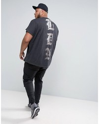 dunkelgraues bedrucktes T-shirt von Asos