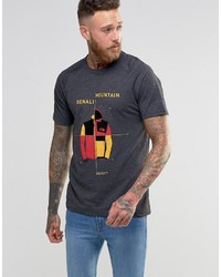 dunkelgraues bedrucktes T-shirt von The North Face