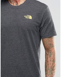 dunkelgraues bedrucktes T-shirt von The North Face