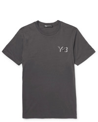dunkelgraues bedrucktes T-shirt von Y-3