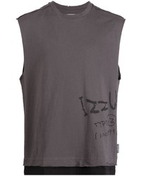 dunkelgraues bedrucktes Trägershirt von Izzue