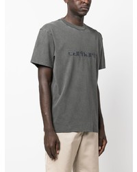 dunkelgraues besticktes Langarmshirt von Carhartt WIP