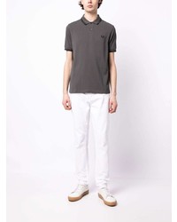 dunkelgraues besticktes Polohemd von Fred Perry