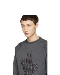 dunkelgraues besticktes Sweatshirt von MONCLER GRENOBLE