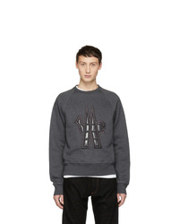 dunkelgraues besticktes Sweatshirt von MONCLER GRENOBLE