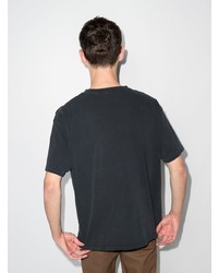 dunkelgraues besticktes T-Shirt mit einem Rundhalsausschnitt von Bode