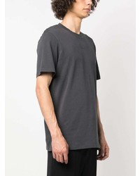 dunkelgraues besticktes T-Shirt mit einem Rundhalsausschnitt von Sandro