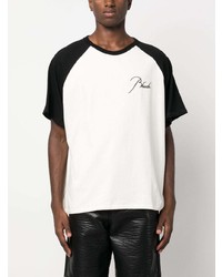 dunkelgraues besticktes T-Shirt mit einem Rundhalsausschnitt von Rhude