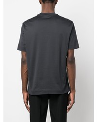 dunkelgraues besticktes T-Shirt mit einem Rundhalsausschnitt von Emporio Armani