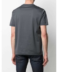 dunkelgraues besticktes T-Shirt mit einem Rundhalsausschnitt von Emporio Armani