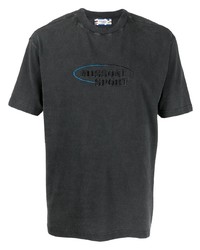 dunkelgraues besticktes T-Shirt mit einem Rundhalsausschnitt von Missoni