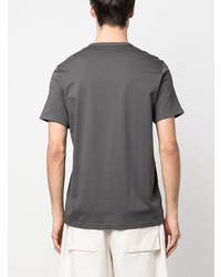 dunkelgraues besticktes T-Shirt mit einem Rundhalsausschnitt von Fred Perry