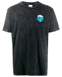 dunkelgraues besticktes T-Shirt mit einem Rundhalsausschnitt von RIPNDIP