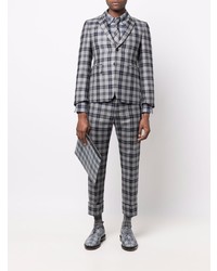 dunkelgraues Businesshemd mit Schottenmuster von Thom Browne