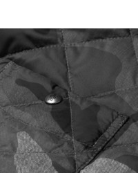 dunkelgraues Camouflage Langarmhemd