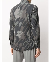 dunkelgraues Camouflage Langarmhemd von Tom Ford