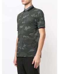 dunkelgraues Camouflage Polohemd von Emporio Armani