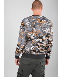 dunkelgraues Camouflage Sweatshirt von Alpha Industries