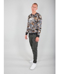 dunkelgraues Camouflage Sweatshirt von Alpha Industries