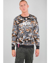 dunkelgraues Camouflage Sweatshirt von Alpha Industries