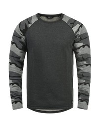 dunkelgraues Camouflage Sweatshirt von Solid