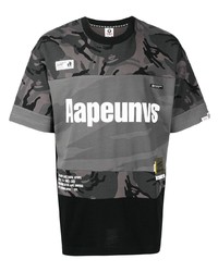 dunkelgraues Camouflage T-Shirt mit einem Rundhalsausschnitt von AAPE BY A BATHING APE