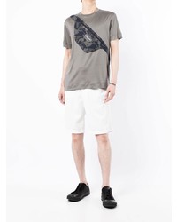 dunkelgraues Camouflage T-Shirt mit einem Rundhalsausschnitt von Emporio Armani