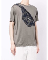 dunkelgraues Camouflage T-Shirt mit einem Rundhalsausschnitt von Emporio Armani