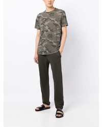 dunkelgraues Camouflage T-Shirt mit einem Rundhalsausschnitt von James Perse