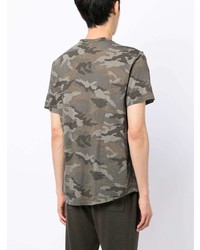 dunkelgraues Camouflage T-Shirt mit einem Rundhalsausschnitt von James Perse