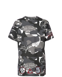 dunkelgraues Camouflage T-Shirt mit einem Rundhalsausschnitt von Haculla