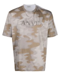 dunkelgraues Camouflage T-Shirt mit einem Rundhalsausschnitt von Lanvin