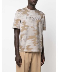 dunkelgraues Camouflage T-Shirt mit einem Rundhalsausschnitt von Lanvin