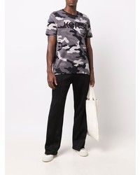 dunkelgraues Camouflage T-Shirt mit einem Rundhalsausschnitt von Michael Kors