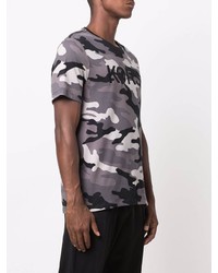 dunkelgraues Camouflage T-Shirt mit einem Rundhalsausschnitt von Michael Kors