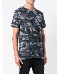 dunkelgraues Camouflage T-Shirt mit einem Rundhalsausschnitt von Zadig & Voltaire