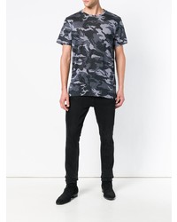 dunkelgraues Camouflage T-Shirt mit einem Rundhalsausschnitt von Zadig & Voltaire