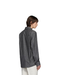 dunkelgraues Chambray Langarmhemd von Lemaire