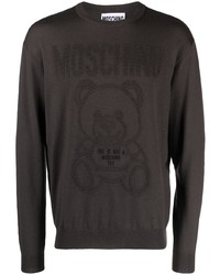 dunkelgraues Fleece-Sweatshirt von Moschino