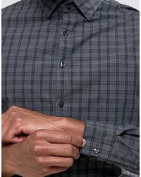 dunkelgraues Hemd mit Schottenmuster von Calvin Klein
