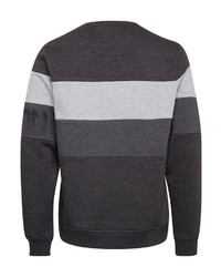 dunkelgraues horizontal gestreiftes Sweatshirt von BLEND