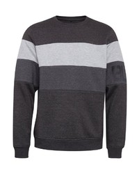 dunkelgraues horizontal gestreiftes Sweatshirt von BLEND