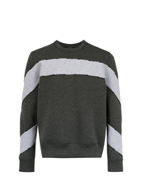 dunkelgraues horizontal gestreiftes Sweatshirt von À La Garçonne