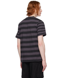 dunkelgraues horizontal gestreiftes T-Shirt mit einem Rundhalsausschnitt von CARHARTT WORK IN PROGRESS